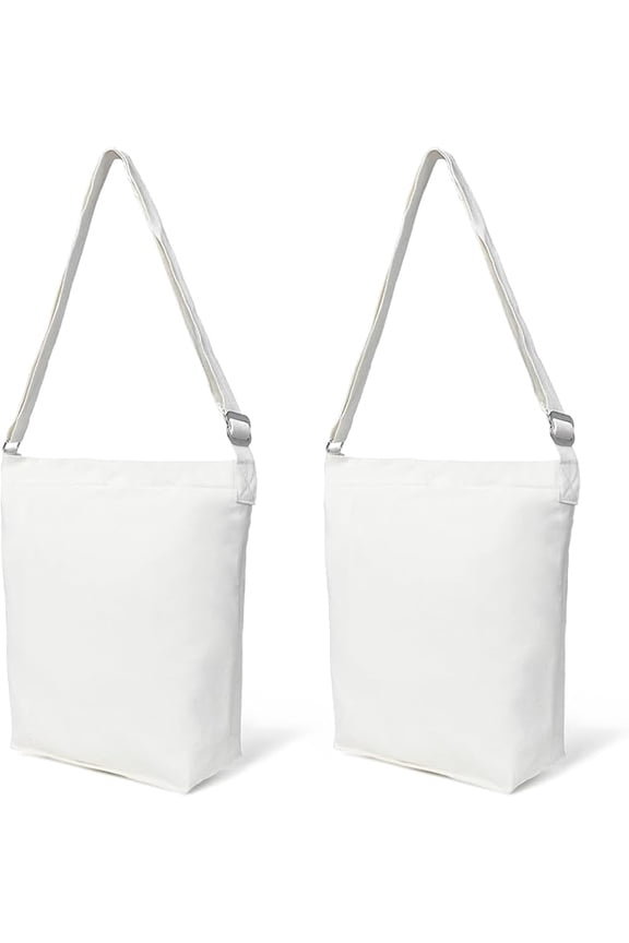 ADYAN Canvas Bag Pack of 2 Cotton 12 Oz Reusable Canvas Tote Bag for Shopping Grocery DIY Painting and Crafts
