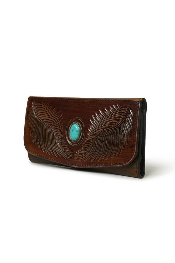 Women's Leather Wallet – Small Slim Bifold Wristlet Organizer with Card Slots, Clear ID Pockets, Magnetic Closure – Coffee Brown, Handcrafted, 8"x4"