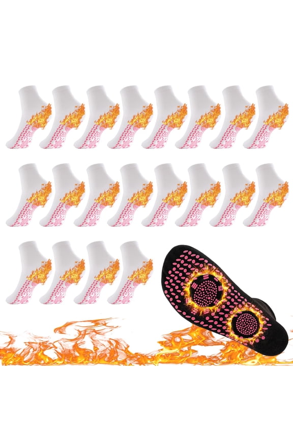 10Pairs Tourmaline Thermal Circulation Magnetic Self-heating Shaping Socks,Foot Massage Slimming Health Sock for Men Women