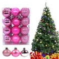 thumbnail image 1 of ADruer 24Pcs Christmas Tree Ornaments, Mini Christmas Balls Clearance Small Shatterproof Plastic Ball for Holiday Wedding Party Xmas Tree Hanging Decorations (Pink), 1 of 7