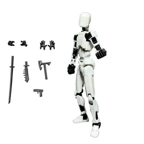 ADruer Action Figures Stick Robot Action Figure 3D Printed Robo Multi-Jointed Movable, Action Figure Articulated for Collectors Desktop Decorations Game Lovers Gifts (Assembled-D)