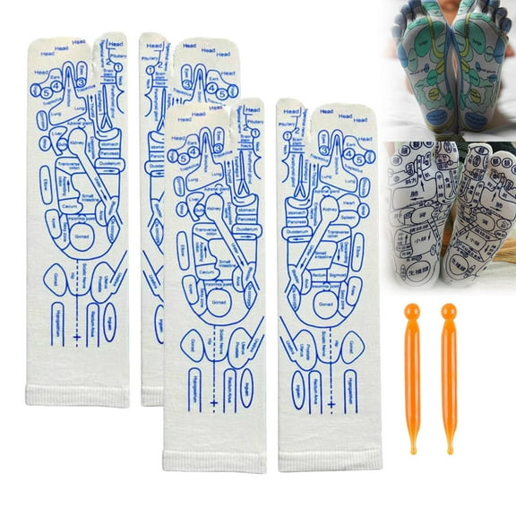 ADruer Acupressure Socks Reflexology Socks with Trigger Point Massage Tool, Pressure Point Socks Foot Massage for Women and Men Tired Relieve (2Set, Women)