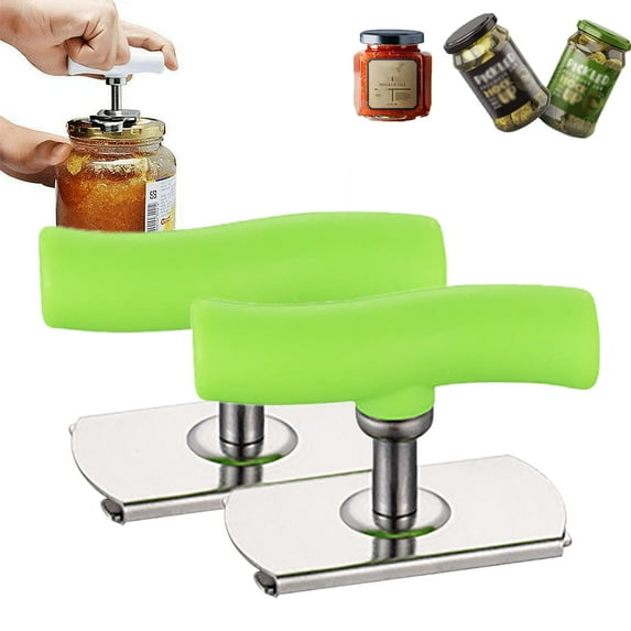 ADruer Bottle Openers for Seniors, Arthritis Jar Opener Jar Opener for Weak Hands, 2024 Upgraded Easy Open Adjustable Grip Jar Opener, Quick Opening Tool for Cooking & Everyday Use (Green-2pc)
