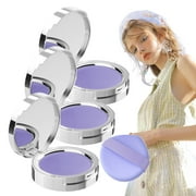 ADruer Chillab Lavender Matte Powder, Purple Cotton Tone Control Pact, Chillab Mineral Setting Powder for Silky Blurring Oil Control Long-Lasting Makeup 3pc