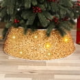 thumbnail image 1 of Christmas Tree Collar with Sparkling Sequin Tree Skirt 23.6in Round Sparkle Christmas Tree Base Velvet Tree Skirts Xmas Tree Trunk Cover for Holiday Christmas Home Decor (Gold), 1 of 5