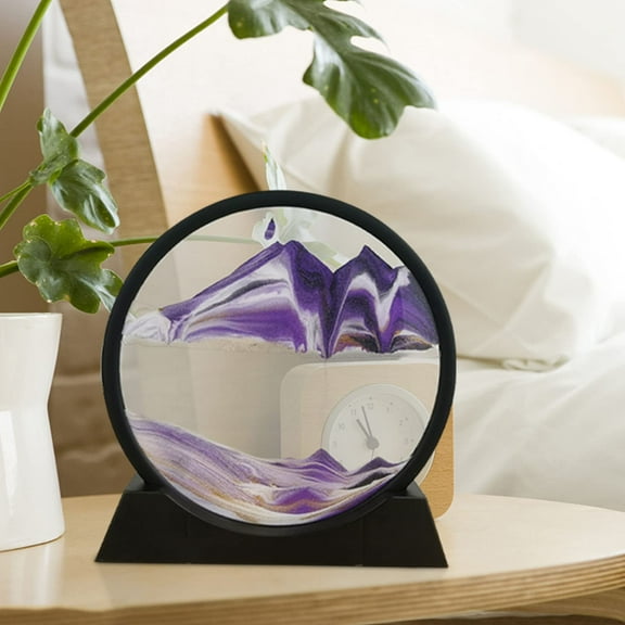 ADruer Falling Moving Sand Art Picture with Colorful LED, 3D Hourglass Deep Sea Sandscape Quicksand Art Dynamic Liquid Sand Map 360° Rotating Hourglass Decoration for Home, Office Desktop (#2)