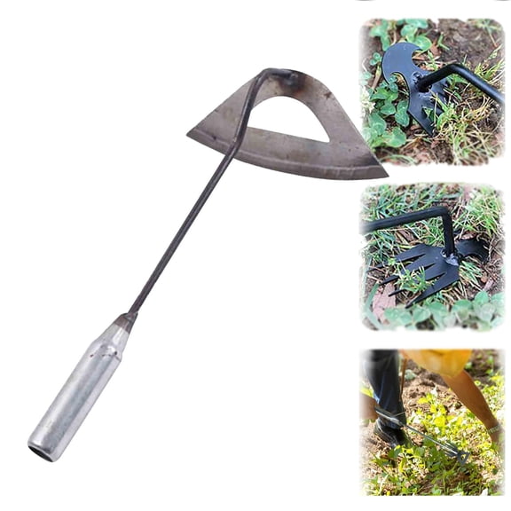 ADruer Gardening Hand Weeder Tools, 2024 Upgrade Dual Purpose Weed Removal Tool for Garden, Manual Multifunctional Weeders, 4 Teeth Uprooting Weeding Artifact, Gardening Tools (Triangle 13.4in)