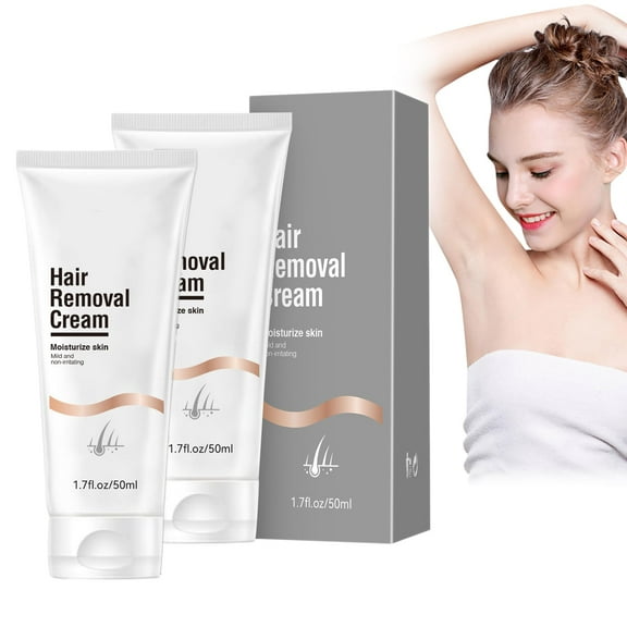 ADruer Hair Removal Cream for Women & Men, Painless Bikini Hair Removal Gel, Gentle & Soothing Hair Removal Lotion for Unwanted Hair in Underarms, Private Parts, Pubic & Bikini Area (2pc)