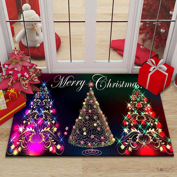 ADruer Merry Christmas Door Mat Outdoor Funny Welcome Mats for Front Door, Non-Slip PVC Christmas Entrance Doormat for Seasonal Holiday Decoration, 36x24in (#10)