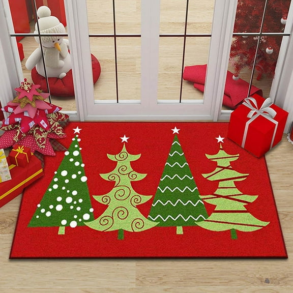 ADruer Merry Christmas Door Mat Outdoor Funny Welcome Mats for Front Door, Non-Slip PVC Christmas Entrance Doormat for Seasonal Holiday Decoration, 36x24in (#9)