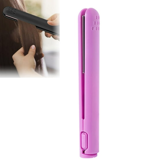 ADruer Mini Dual-Purpose Curling Iron, USB Rechargeable Curling Iron, Portable Cordless Straightener for Travel, Mini Hair Curler for Short Hair Fine Hair (Purple)