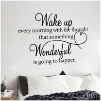 ADruer Quotes Wall Decal - Something Wondeful is Going to Happen - Inspirational Sayings Wall Stickers - Living Room Bedroom Wall Art Decor (Small: 15.7"x11.5")