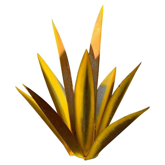 ADruer Tequila Rustic Sculpture DIY Metal Agave Plant, Metal Agave Yard Art Garden Art,Lawn Ornaments Garden Decoration Home Outdoor Decor (35cm/13.8inch, Gold)
