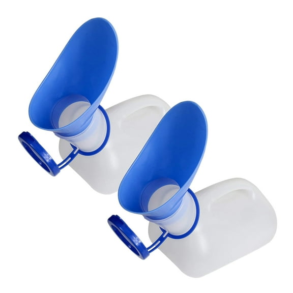 ADruer Urine Bottle, 2 in 1 Male Female Urinal Bottles, 32 oz Portable Plastic Pee Bottles for Men Women for Hospitals, Incontinence, Emergency and Travel (2pc)