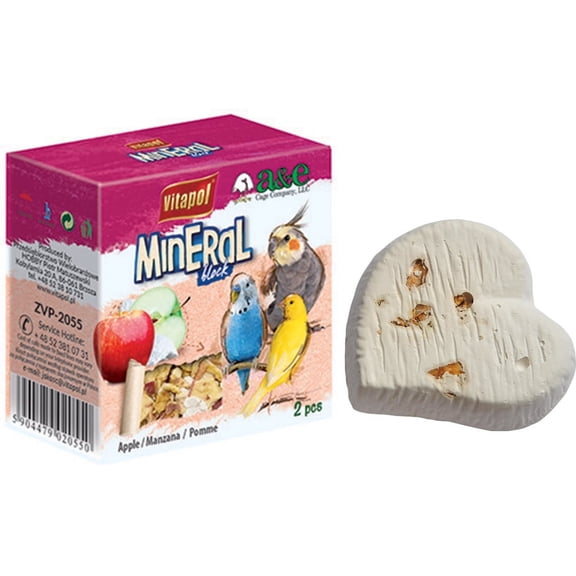 AE Cage Company Apple Infused Bird Mineral Block [Bird Cuttlebones, Bird Supplies] 24 count (12 x 2 ct)