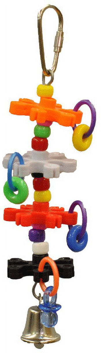 AE Cage Company Happy Beaks Tiny Rings and Stars Bird Toy [Bird Chew Toys, Bird Interactive Toys, Bird Supplies] 6 count