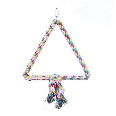 AE Cage Company Happy Beaks Triangle Cotton Rope Swing for Birds