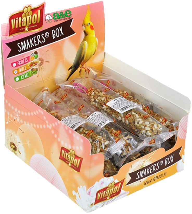 AE Cage Company Smakers Cockatiel Nut Treat Sticks [Bird Cockatiel Treats, Bird Treat Sticks, Bird Top Sellers, AE Cage Company, Bird Supplies] 12 count
