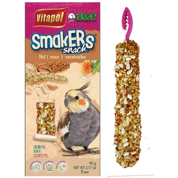 A&E Cage Company Smakers Cockatiel Nut Treat Sticks