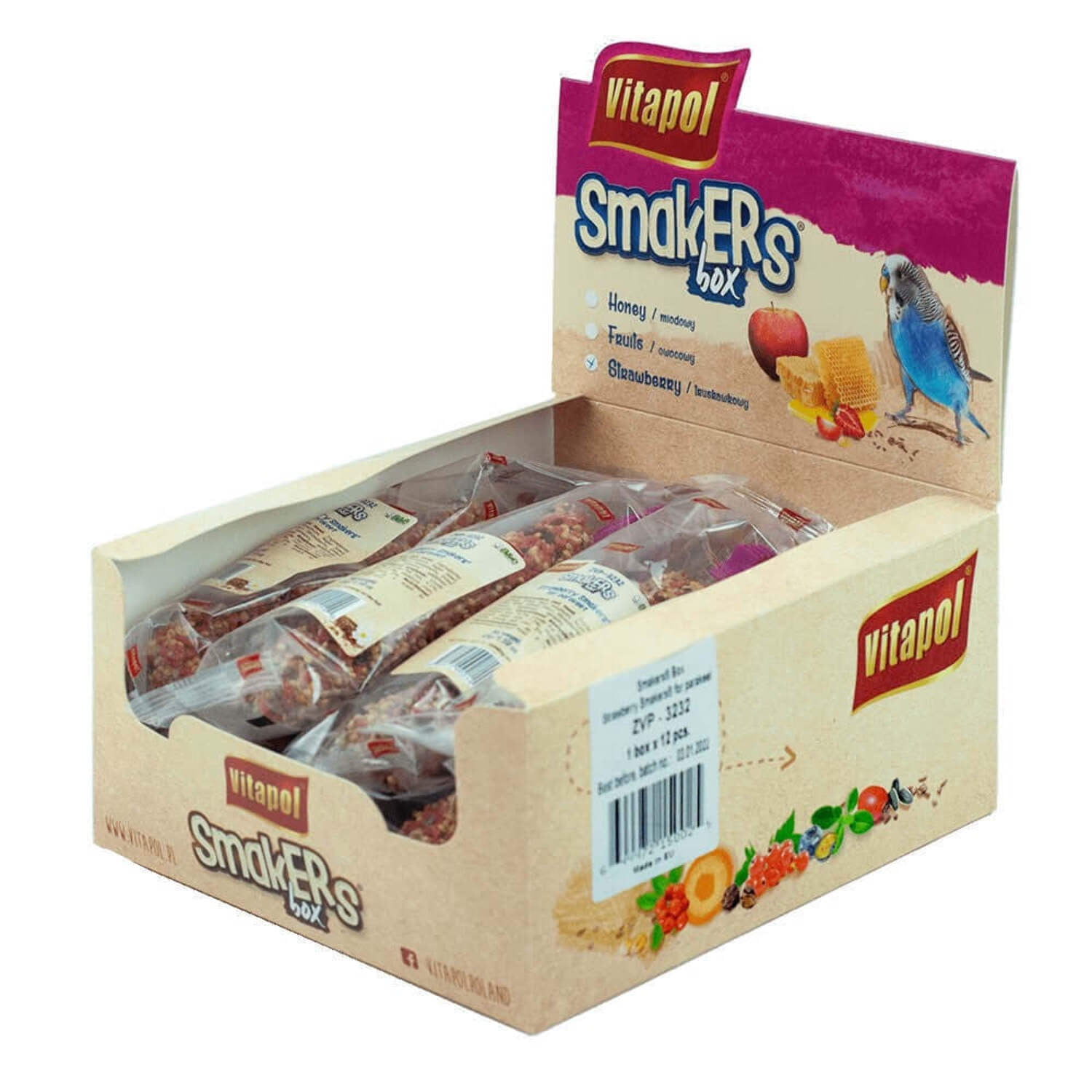 AE Cage Company Smakers Parakeet Strawberry Treat Sticks