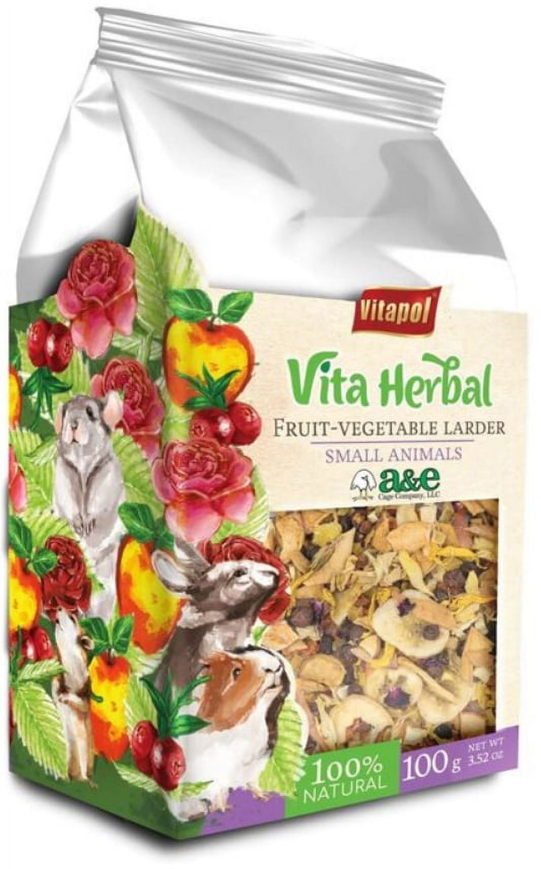 AE Cage Company Vita Herbal Fruit and Vegetable Larder Mix for Small Animals [Small Pet Guinea Pig Treats, Small Pet Rabbit Treats, New Small Pet Supplies, Small Pet Supplies] 1 count