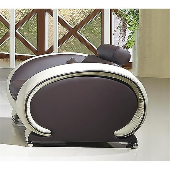 AE-D802 Dark Chocolate (Brown) and Cream Color With Faux Leather Chair