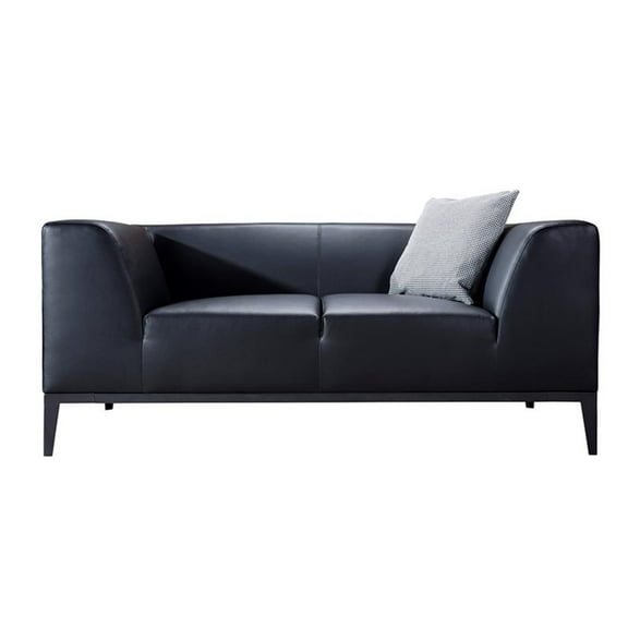 AE-D820 Black Color With Faux Leather Loveseat