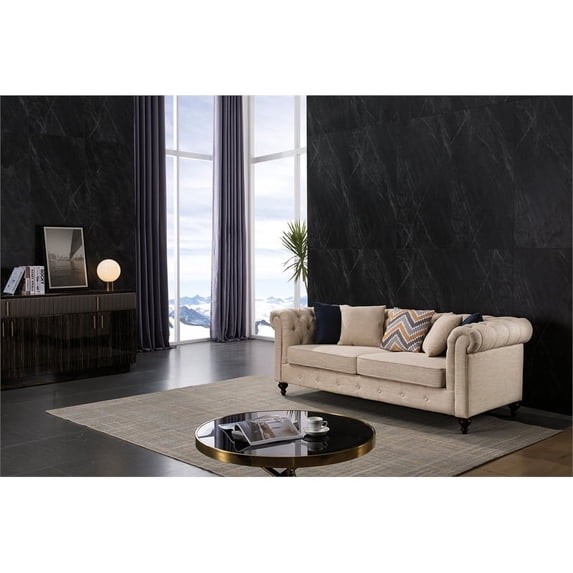 AE-D830 Cream Color with Fabric linen Sofa