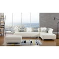 thumbnail image 1 of AE-L138 Ivory Color With Faux Leather Sectional - Right Facing Chaise, 1 of 6
