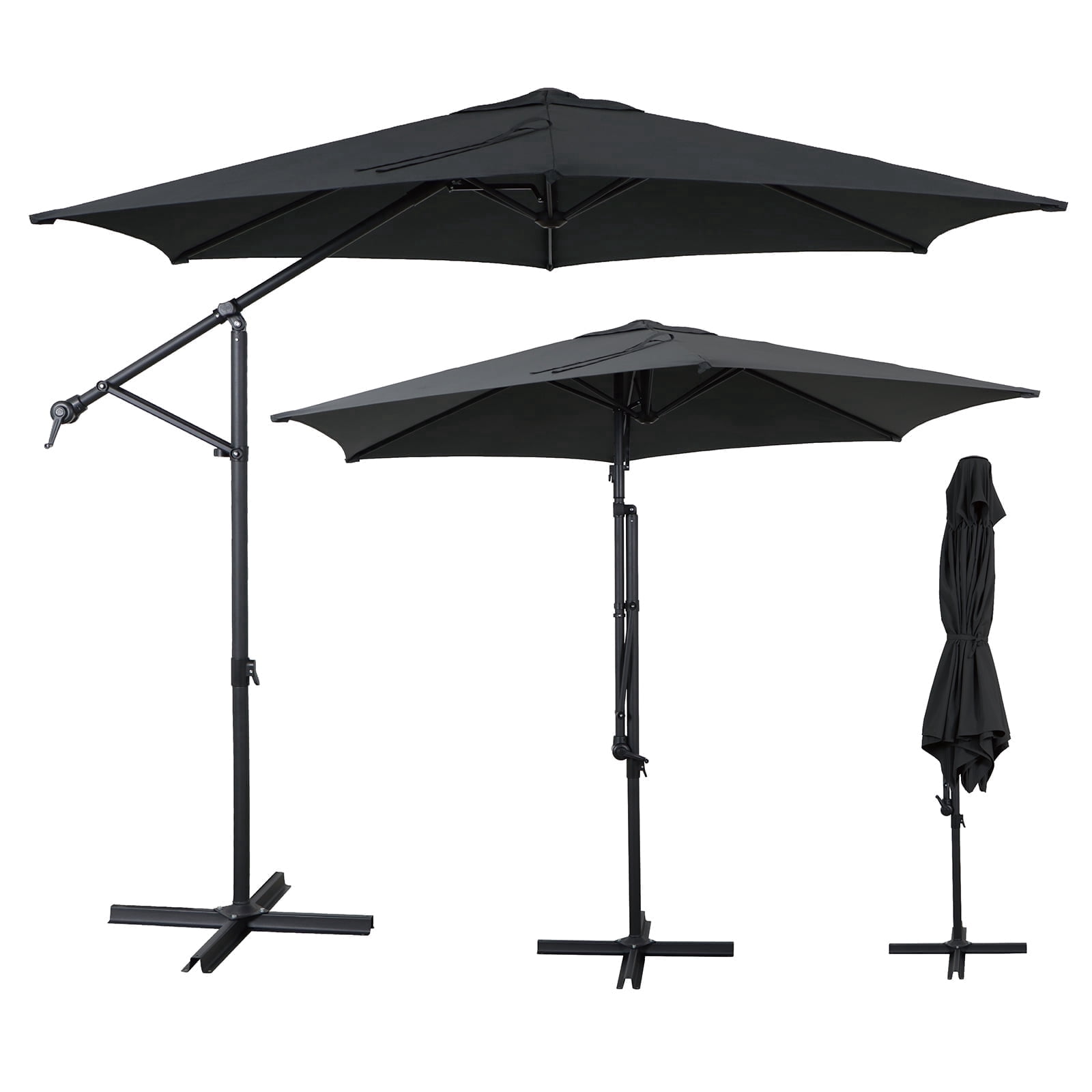 crank patio umbrella Outdoor Woodgrain Pattern Decoration w/ Tilt, POV: you wanted a Cosmic Red Its easy Color:GRAY (default) 5000+