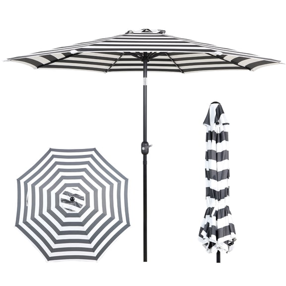 AE Outdoor 9ft Patio Umbrella with Push-Button Tilt & Crank Lift, UV Protection Outdoor Market Parasol for Garden Deck (Base Not Included)