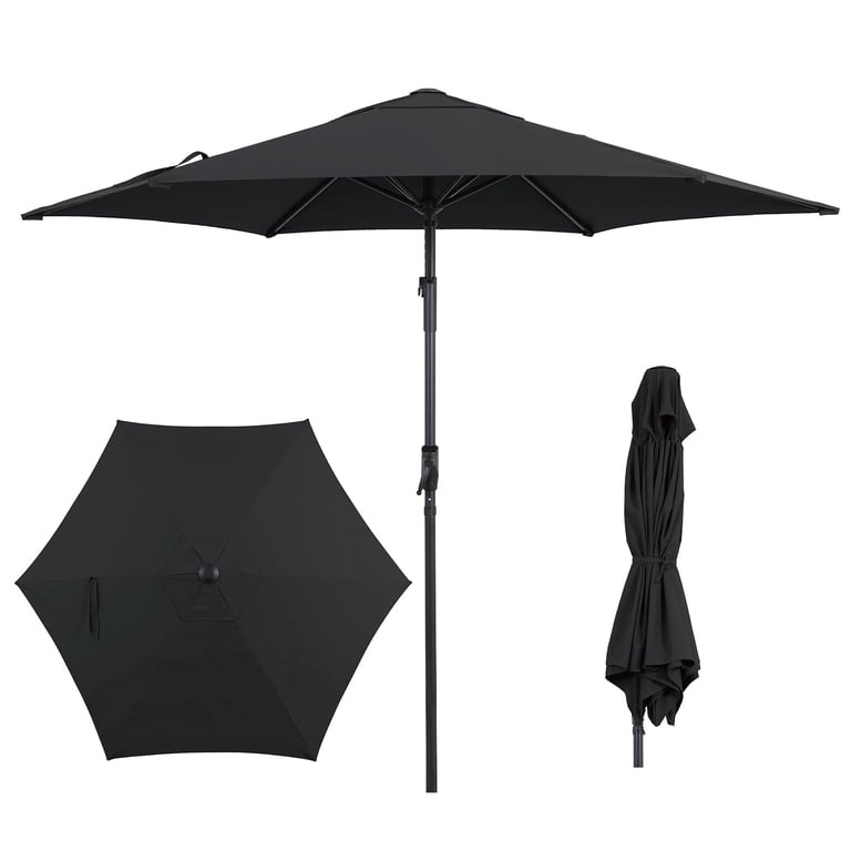 heavy duty outdoor patio table umbrella wind resistant PatioKingdom 9FT Umbrella, Autotilt resistant canopy fabric for flexible backyard and patio shade. The Best Patio Umbrellas for
