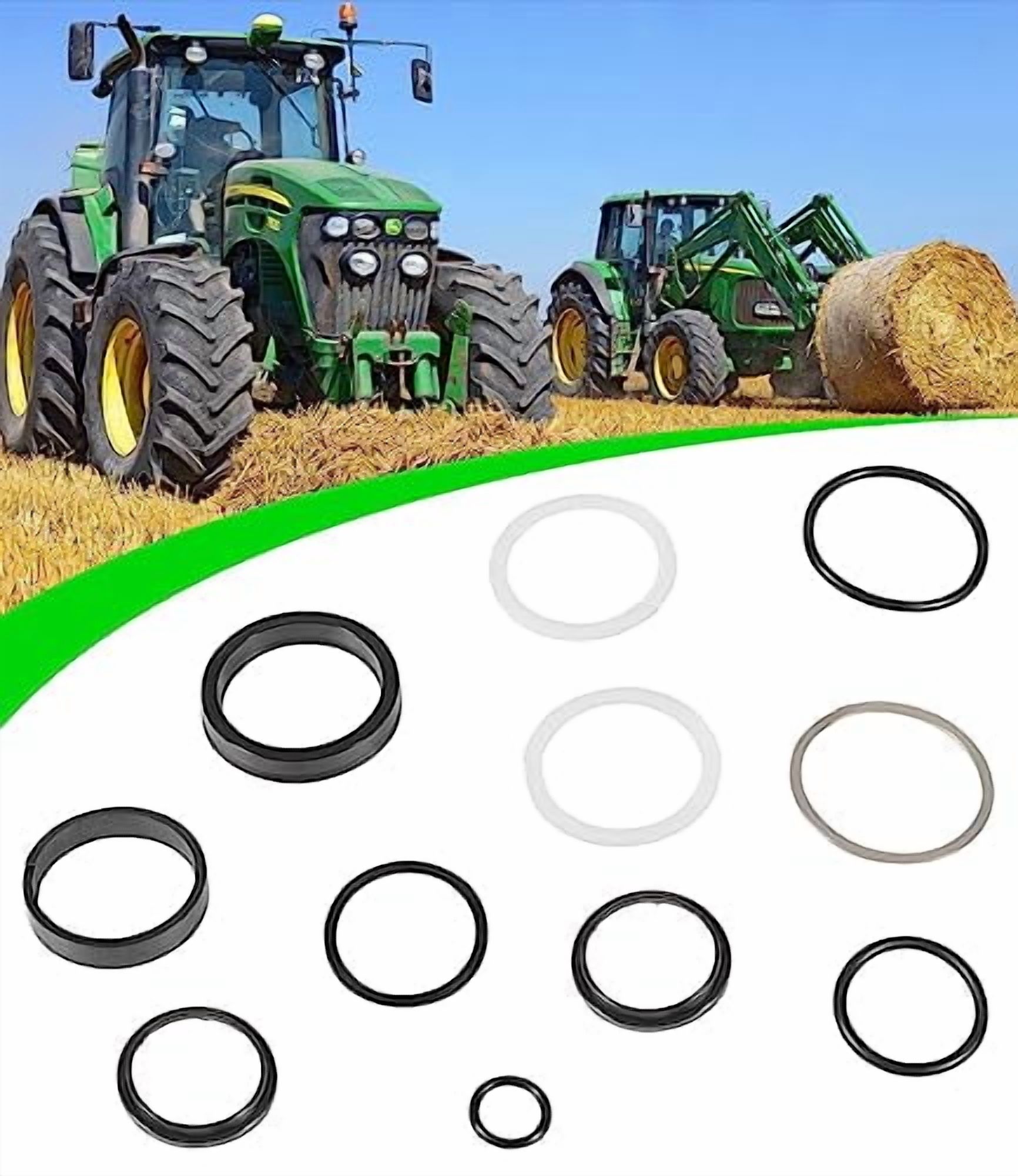 AE43288 Round Baler Tension Gate Cylinder Seal Kit Fit for 430 530 Rod ...