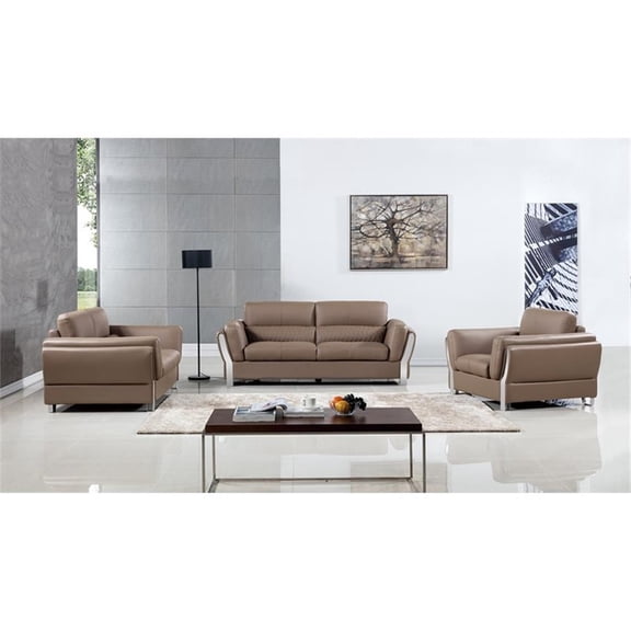 AE690 Taupe (Brown) Color With Microfiber Leather Sofa