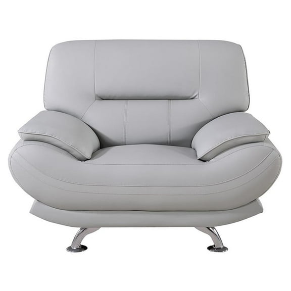 AE709-LG-CHR Light Gray Color Chair with Faux Leather