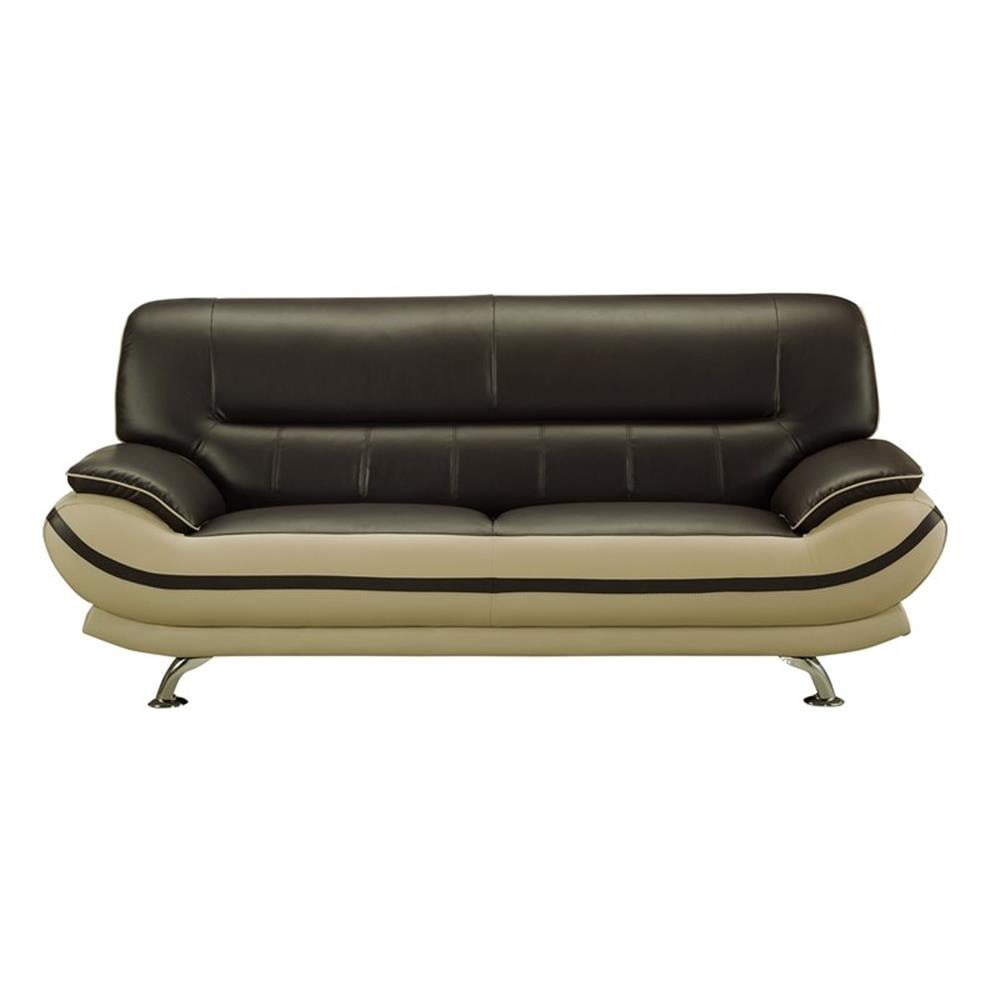 AE709-MA-LG-SF Burgundy (Brown) and Khaki (Tan) Color With Sofa and Faux Leather