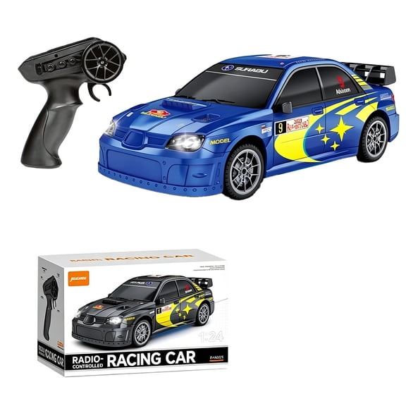 AE86 RC Drift Car 4WD Racing Vehicle 2.4GHz Proportional Control Dual Motor LED Lights Rechargeable High Speed Model(Blue/910)
