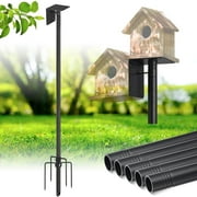 AEASKIEY Bird Feeder Pole with Mounting Bracket, Adjustable Height Heavy Duty Bird House Pole, 60 inch