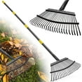 thumbnail image 1 of AEASKIEY 25-Tine Leaf Rake with 60" Handle - Heavy Duty Metal Garden Rake for Yard Work, Lawn Debris & Pine Needles - Durable Outdoor Rake, 1 of 8