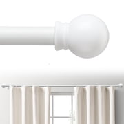 AEASKIEY White Curtain Rods for Windows 28-124'', 5/8'' Metal Curtain Rod Set, Heavy Duty Winbdow Curtain Rod with Brackets