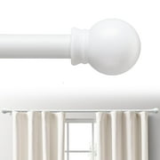 AEASKIEY White Curtain Rods for Windows 28-50'', 5/8'' Metal Curtain Rod Set, Heavy Duty Winbdow Curtain Rod with Brackets