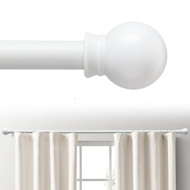 AEASKIEY White Curtain Rods for Windows 28 to 50 Inch, 5/8 Inch Metal Curtain Rod Set,Heavy Duty Window Curtain Rod with Brackets