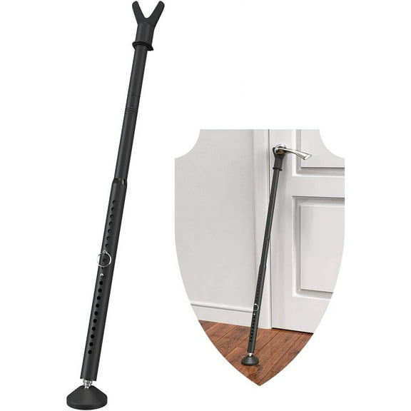AEASKIEY Door Stopper Security Bar, Adjustable Heavy Duty for Patio,Window, Black