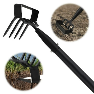 AEASKIEY 62'' Garden Hoe, Hula Hoe, Adjustable Heavy Duty Stirrup Hoe Garden Tools with Long Handle for Gardening Weeding, Loop Stirrup