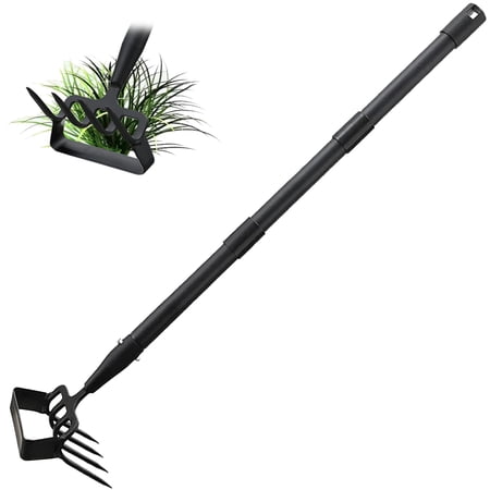 AEASKIEY 72'' Garden Hoe, Hula Hoe, Adjustable Heavy Duty Stirrup Hoe Garden Tools with Long Handle for Gardening Weeding, Loop Stirrup