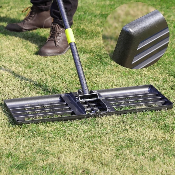 AEASKIEY Lawn Leveling Rake 26''×25'', Lawn Leveler Tool for Lawns with Adjustable 5ft Handle, Heavy Duty for Yard Garden Golf Course