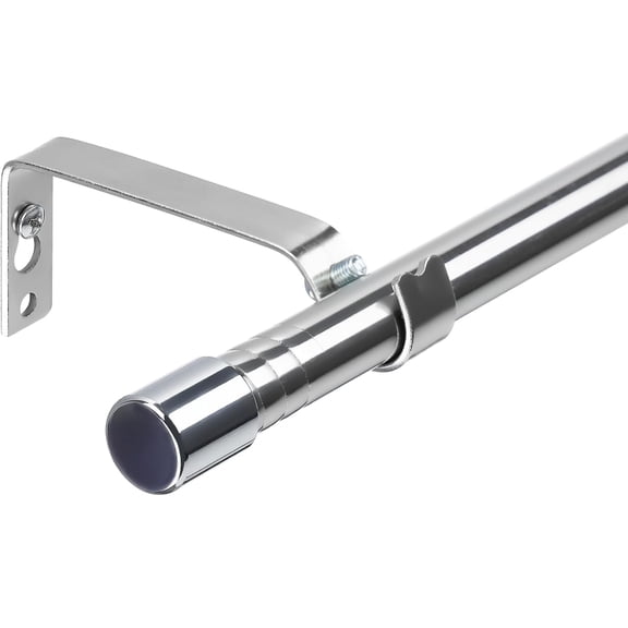 AEASKIEY Silver Curtain Rods for Windows, 30-62 inch Adjustable Window Curtain Rod with Brackets for Living Room, Bedroom, Kitchen, Bathroom