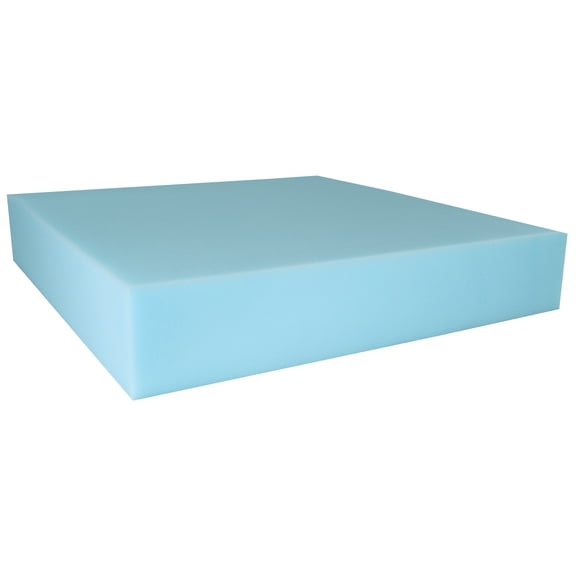 AEC Luxury Upholstery Foam - 4" Thick, 22" Wide, 22" long - HIGH DENSITY BLUE - Made in USA