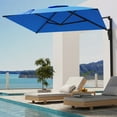 thumbnail image 1 of AECOJOY 10 ft Wall Mounted Patio Umbrella Outdoor Rectangle Umbrella with 180° Rotation for Outside in Blue, 1 of 8