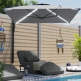 thumbnail image 1 of AECOJOY 10 ft Wall Mounted Patio Umbrella Outdoor Rectangle Umbrella with 180° Rotation for Outside in Gray, 1 of 9